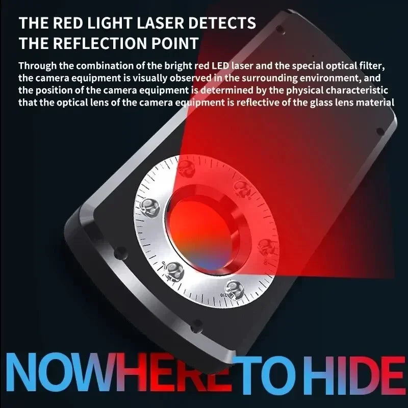 GS40 Security Hidden Camera Detector, Anti Spy Gadget Hunter, Wireless Signal Car GPS, Infrared Search Wiretapping Bug Mini Devices