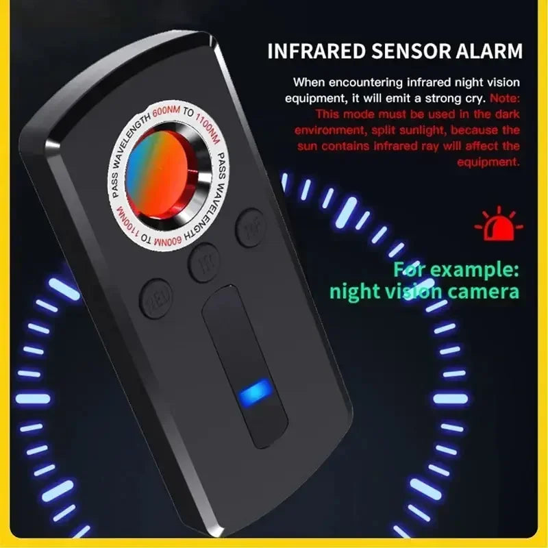 GS40 Security Hidden Camera Detector, Anti Spy Gadget Hunter, Wireless Signal Car GPS, Infrared Search Wiretapping Bug Mini Devices