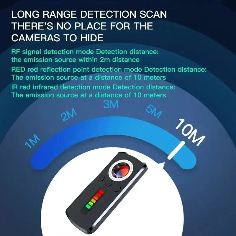GS40 Security Hidden Camera Detector, Anti Spy Gadget Hunter, Wireless Signal Car GPS, Infrared Search Wiretapping Bug Mini Devices