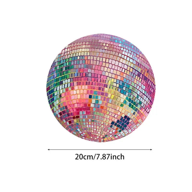Rubber Round Pink Disco Ball Mouse Mat