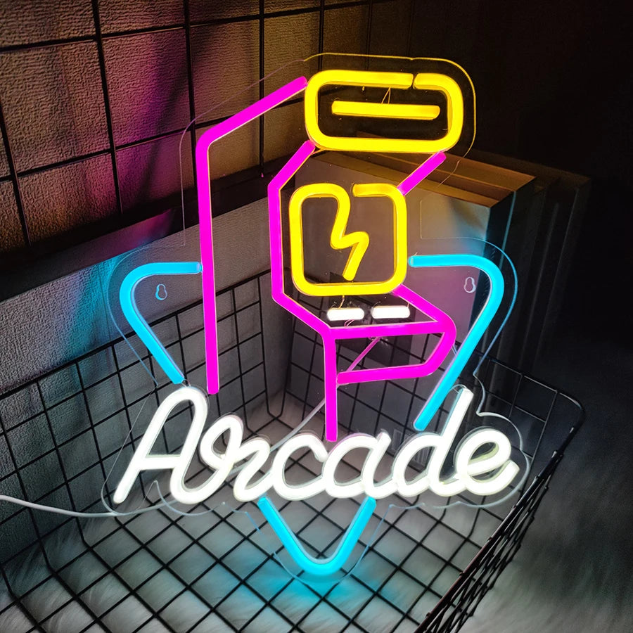 Gaming Neon Sign, Game On Neon Sign for Game Room Decor - LED Game Neon Sign for Teen Boy Room Decor, Gamer Wall Decor
