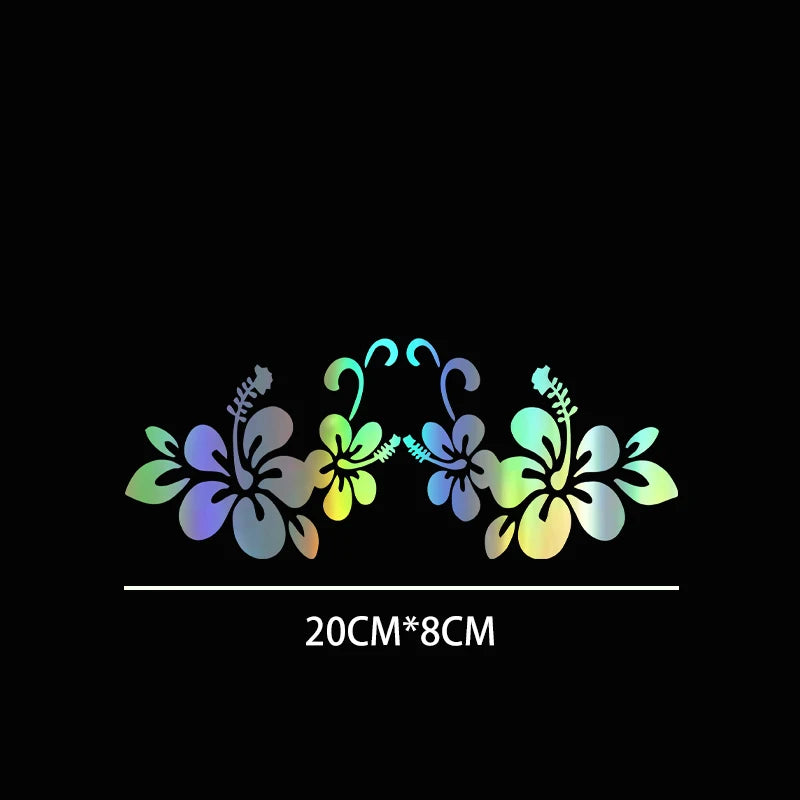 Car Sticker 20*8cm Flower Stickers Car Door Window  Reflective Laser Motorcycle Car Styling 3D Stickers
