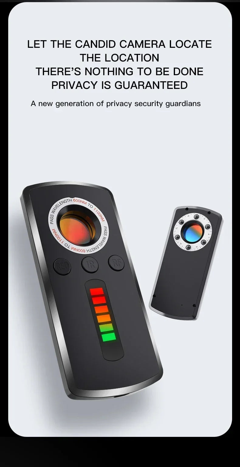 GS40 Security Hidden Camera Detector, Anti Spy Gadget Hunter, Wireless Signal Car GPS, Infrared Search Wiretapping Bug Mini Devices