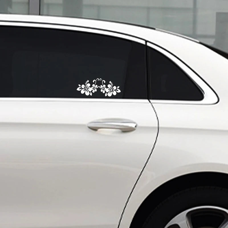 Car Sticker 20*8cm Flower Stickers Car Door Window  Reflective Laser Motorcycle Car Styling 3D Stickers