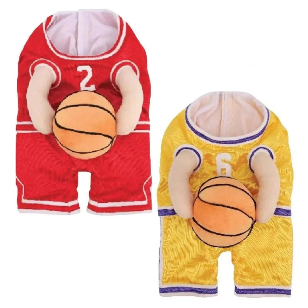 Watch all the second glances you get walking your mate to the café with this Sporting Basketball Costume.  Available for S/M/L dogs.