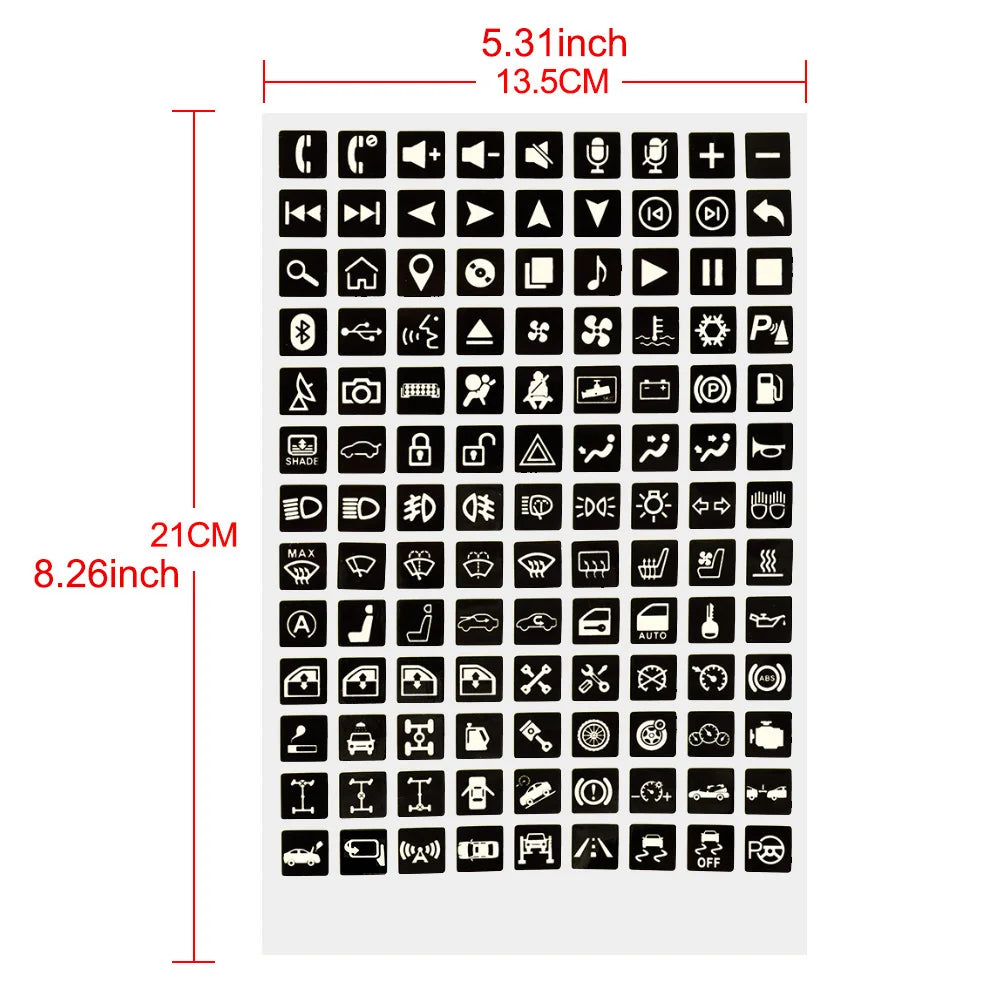 Luminous Car Sticker Instrument Panel Buttons Stickers PVC Truck Decoration Rocker Switch Label Circuit Decal