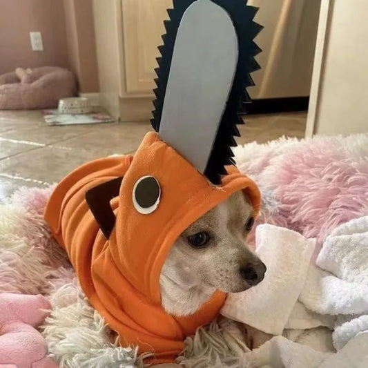 Chainsaw Pet Costume.  Terrify the neighbourhood cats on your next walk.