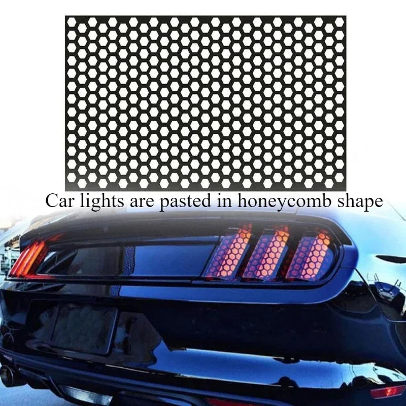 Car Honeycomb Stickers Car Stylish Tail Lights DIY Hollow Protector Decals Auto Rear Lamp Decoration Wrap Film Sticker