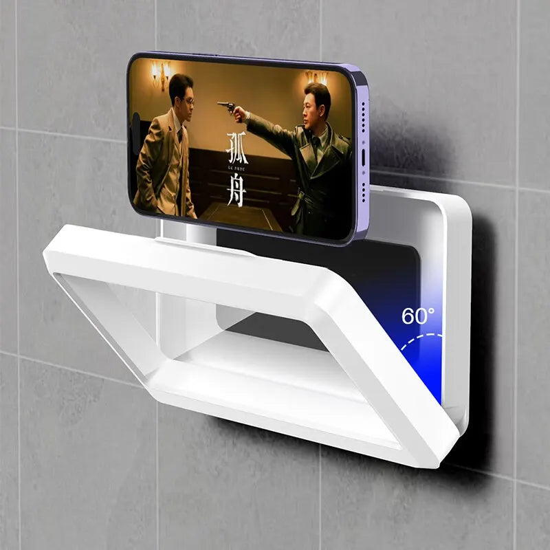 Bathroom Waterproof Phone Holder, Home Wall Phone Case Stand, Box Self-adhesive Touch Screen, Phone Bracket Shower Sealing Storage