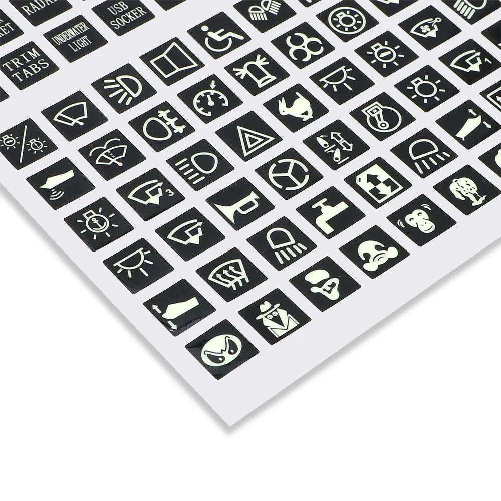 Luminous Car Sticker Instrument Panel Buttons Stickers PVC Truck Decoration Rocker Switch Label Circuit Decal