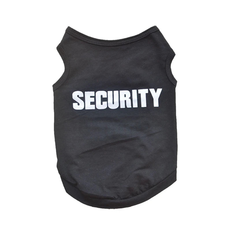 Funny Security Clothing for Dogs.  Various colours