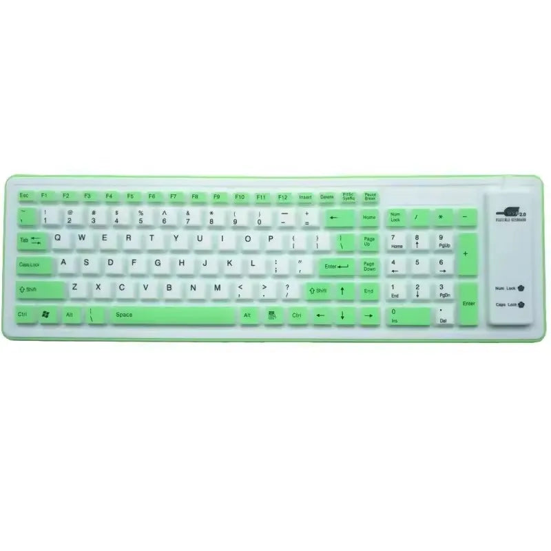 103 Keys English Language, flexible Silicon Keyboard, for Laptop Computers, PCs, Tablets