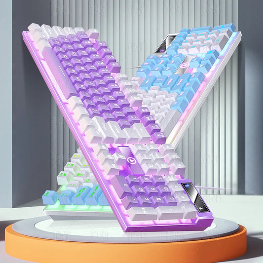 Game wired keyboard, color blocked luminous mechanical feel, desktop computer accessories, high-quality keyboard