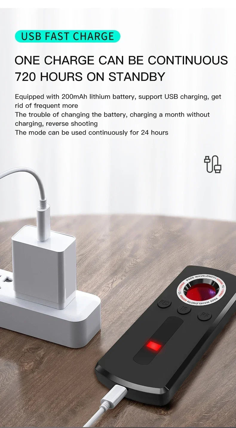GS40 Security Hidden Camera Detector, Anti Spy Gadget Hunter, Wireless Signal Car GPS, Infrared Search Wiretapping Bug Mini Devices