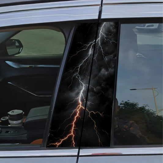 Pack of 2, car B-pillar decals, lightning patterns, car stickers, car accessories, door stickers