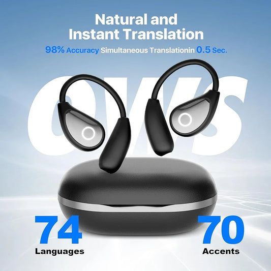 2025 New Smart Translate Earbuds, 144 Languages Real Time Translation, Earbuds Smart Voice Translator for Travel, Business and Learning