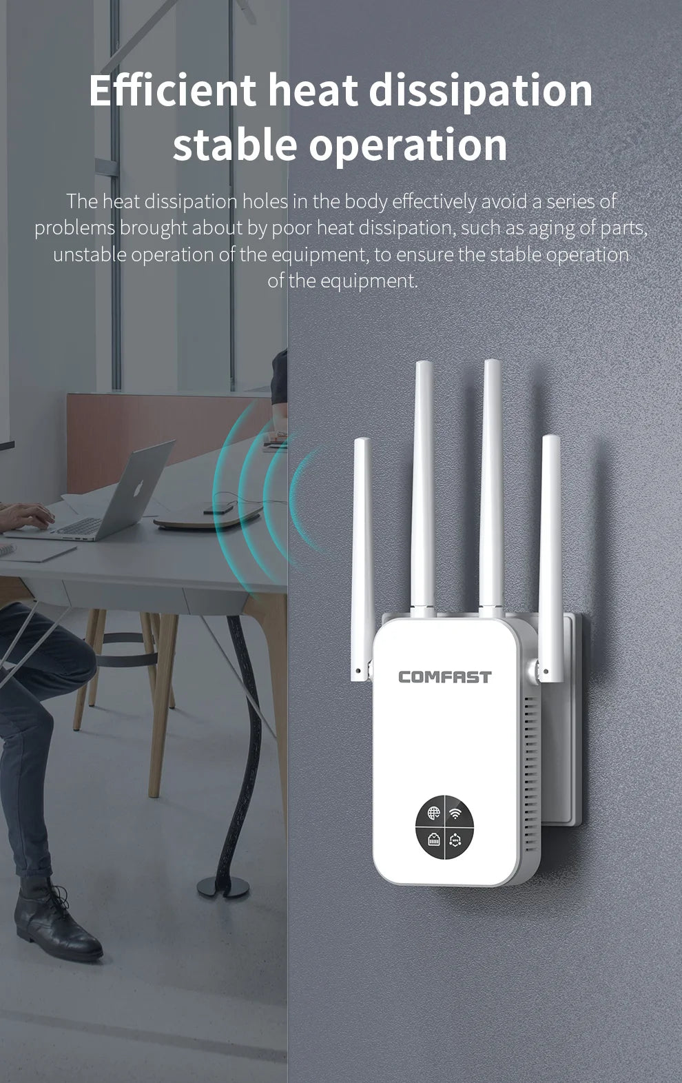 COMFAST 1200Mbps WiFi Extender 5GHz Wireless Repeater 2.4G 300Mbps Wi-Fi Range Signal Booster Amplifier Extenders Repetetidor