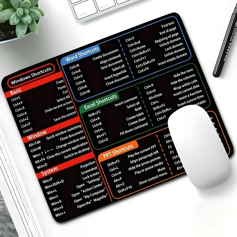 Mouse Mat Shortcuts Mouse Pad Office Mousepad