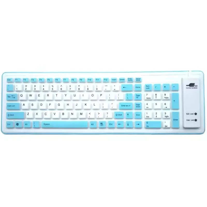 103 Keys English Language, flexible Silicon Keyboard, for Laptop Computers, PCs, Tablets