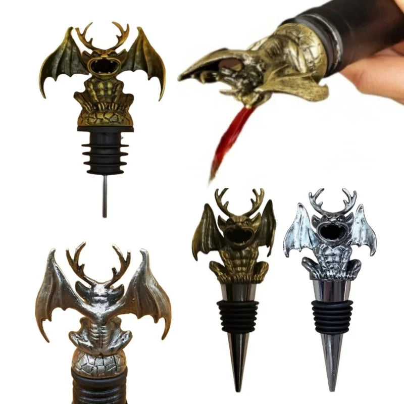 Retro Gargoyle Pourer Home Bar Restaurant Wine Mouth Interesting Wine Stopper Bottle Ornaments