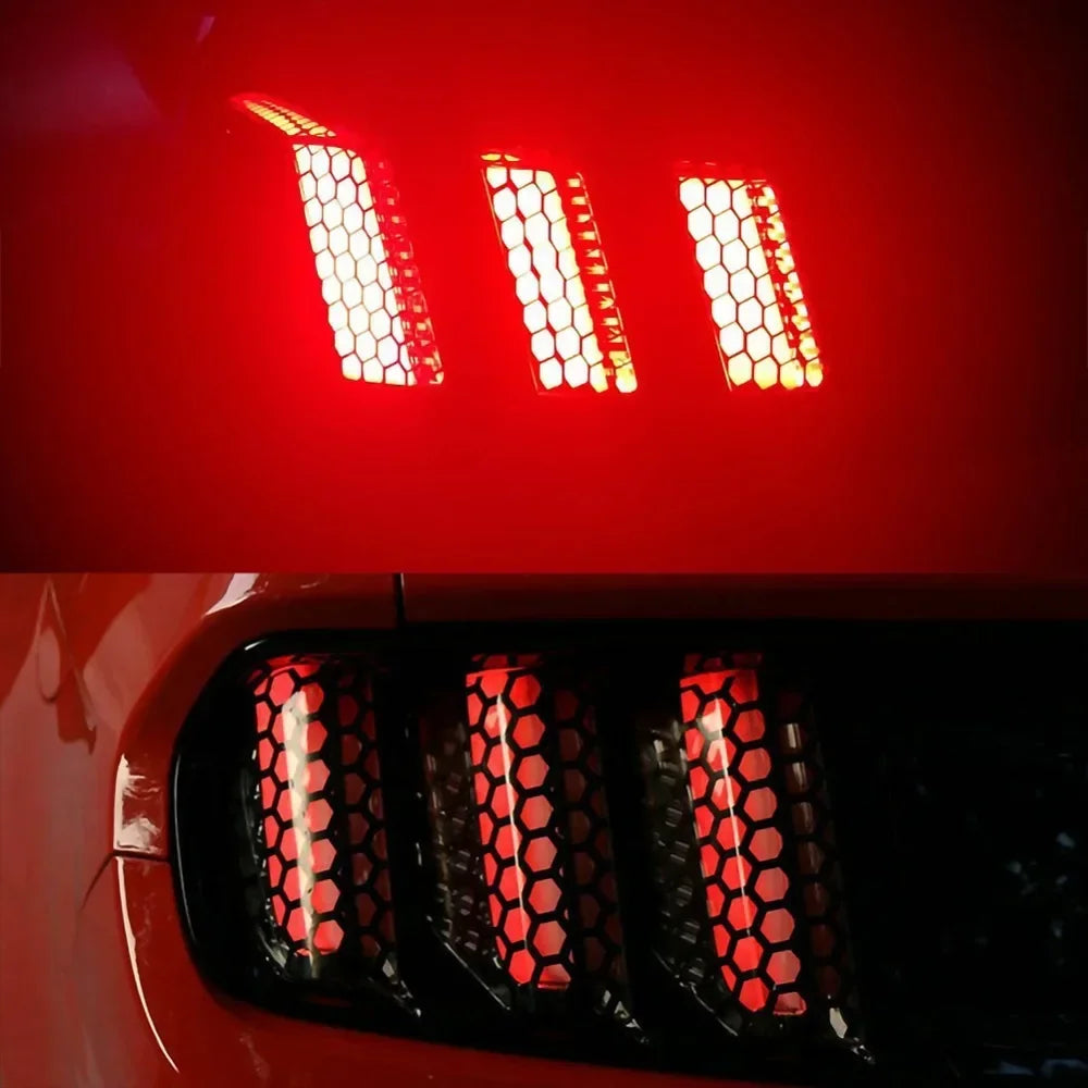 Car Honeycomb Stickers Car Stylish Tail Lights DIY Hollow Protector Decals Auto Rear Lamp Decoration Wrap Film Sticker