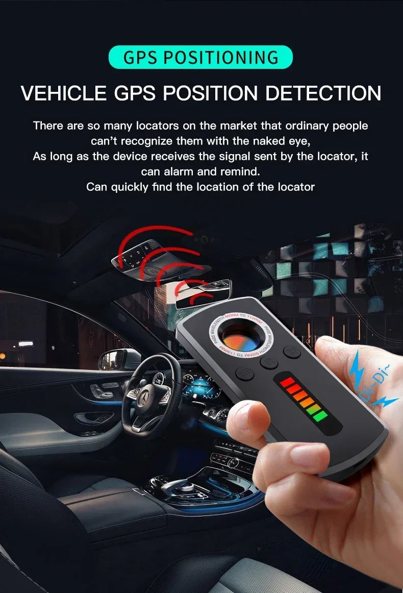 GS40 Security Hidden Camera Detector, Anti Spy Gadget Hunter, Wireless Signal Car GPS, Infrared Search Wiretapping Bug Mini Devices