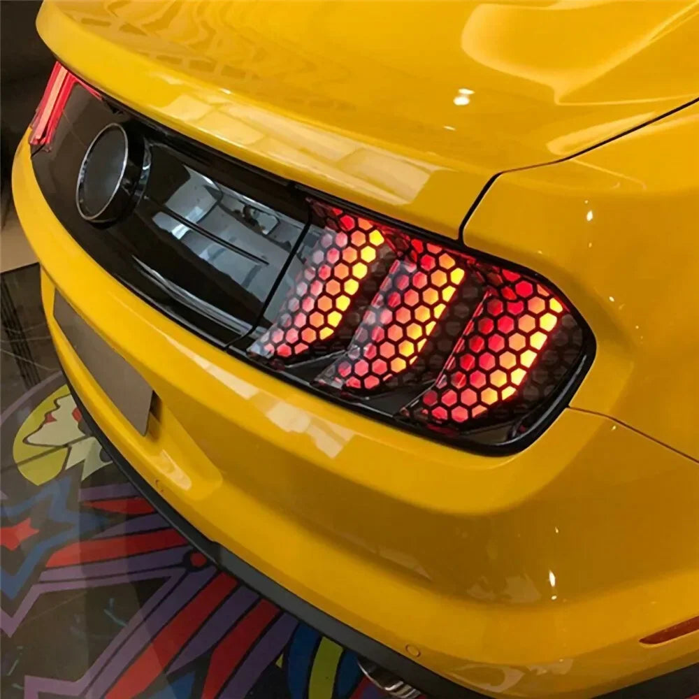 Car Honeycomb Stickers Car Stylish Tail Lights DIY Hollow Protector Decals Auto Rear Lamp Decoration Wrap Film Sticker