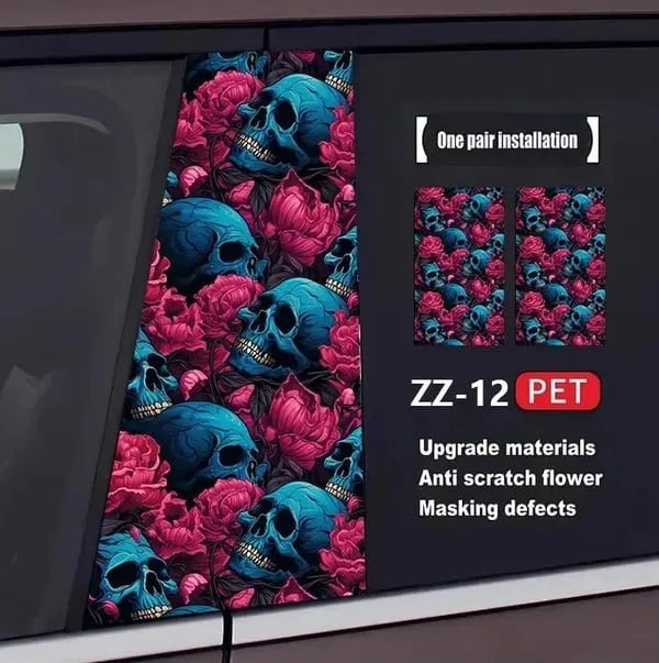 1PC Honeycomb Geometric Car Stickers Auto B Pillar C Pillar Waterproof Vehicle Center Column Decor Cover Scratch DIY PET Decals