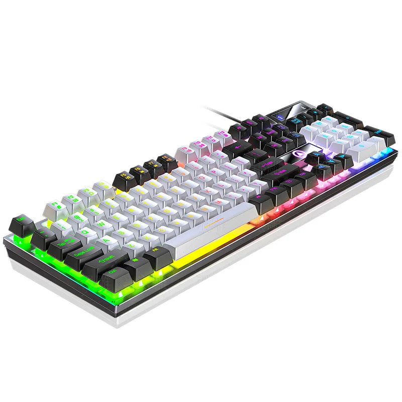 Game wired keyboard, color blocked luminous mechanical feel, desktop computer accessories, high-quality keyboard