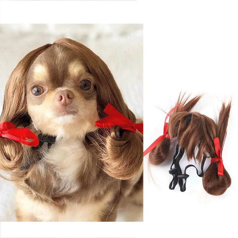 Pet Wigs, Dog & Cat Cross-Dressing Hair Set