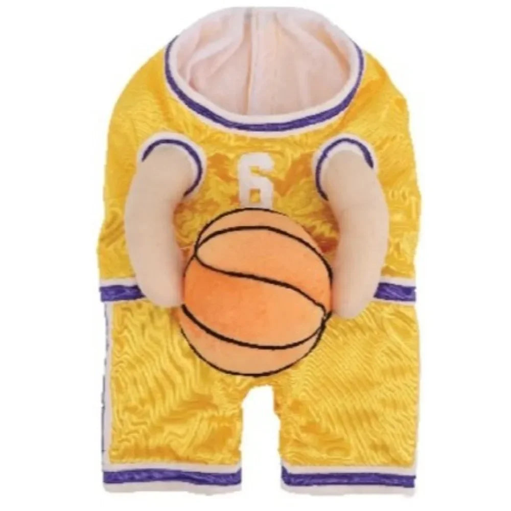 Watch all the second glances you get walking your mate to the café with this Sporting Basketball Costume.  Available for S/M/L dogs.