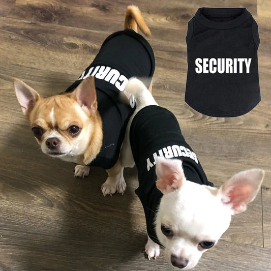 Funny Security Clothing for Dogs.  Various colours