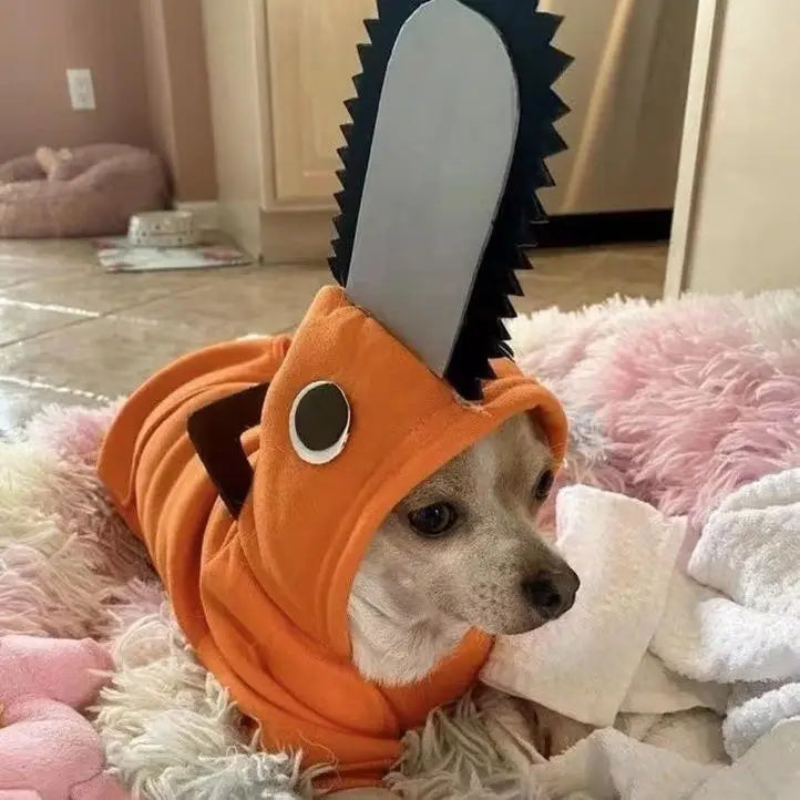 Chainsaw Pet Costume.  Terrify the neighbourhood cats on your next walk.