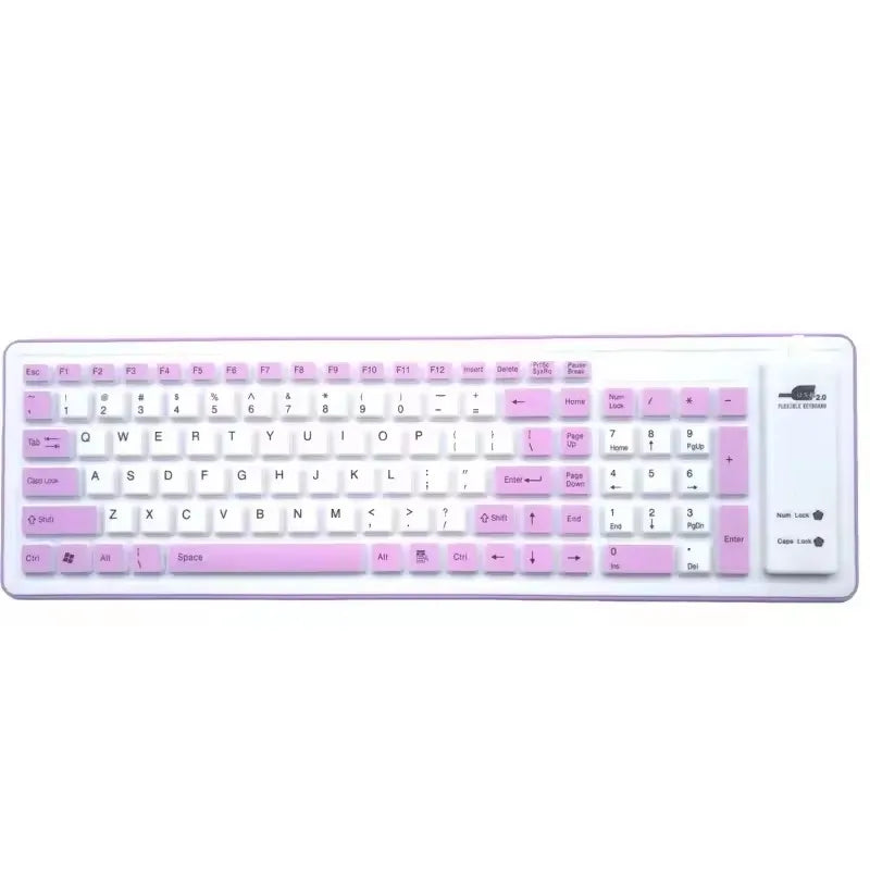 103 Keys English Language, flexible Silicon Keyboard, for Laptop Computers, PCs, Tablets