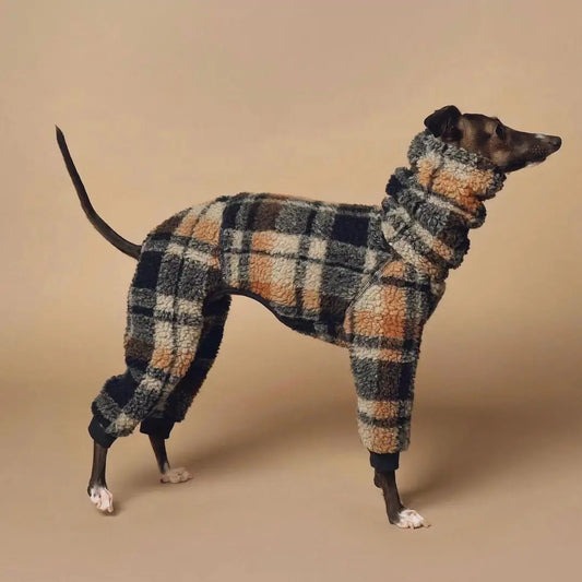 Stylish Fleece coat for Medium and Large Dogs. Whippet, Greyhound Jacket for real warmth.