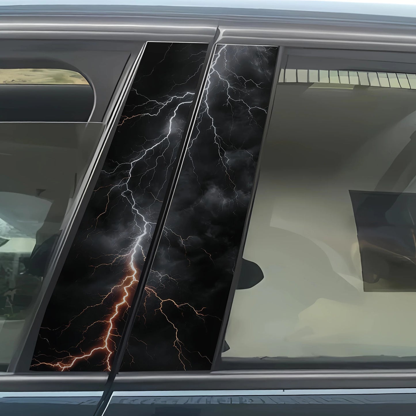 Pack of 2, car B-pillar decals, lightning patterns, car stickers, car accessories, door stickers