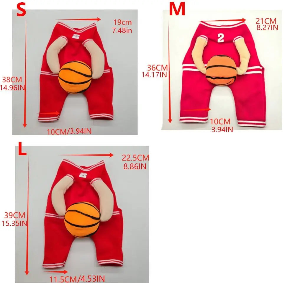 Watch all the second glances you get walking your mate to the café with this Sporting Basketball Costume.  Available for S/M/L dogs.