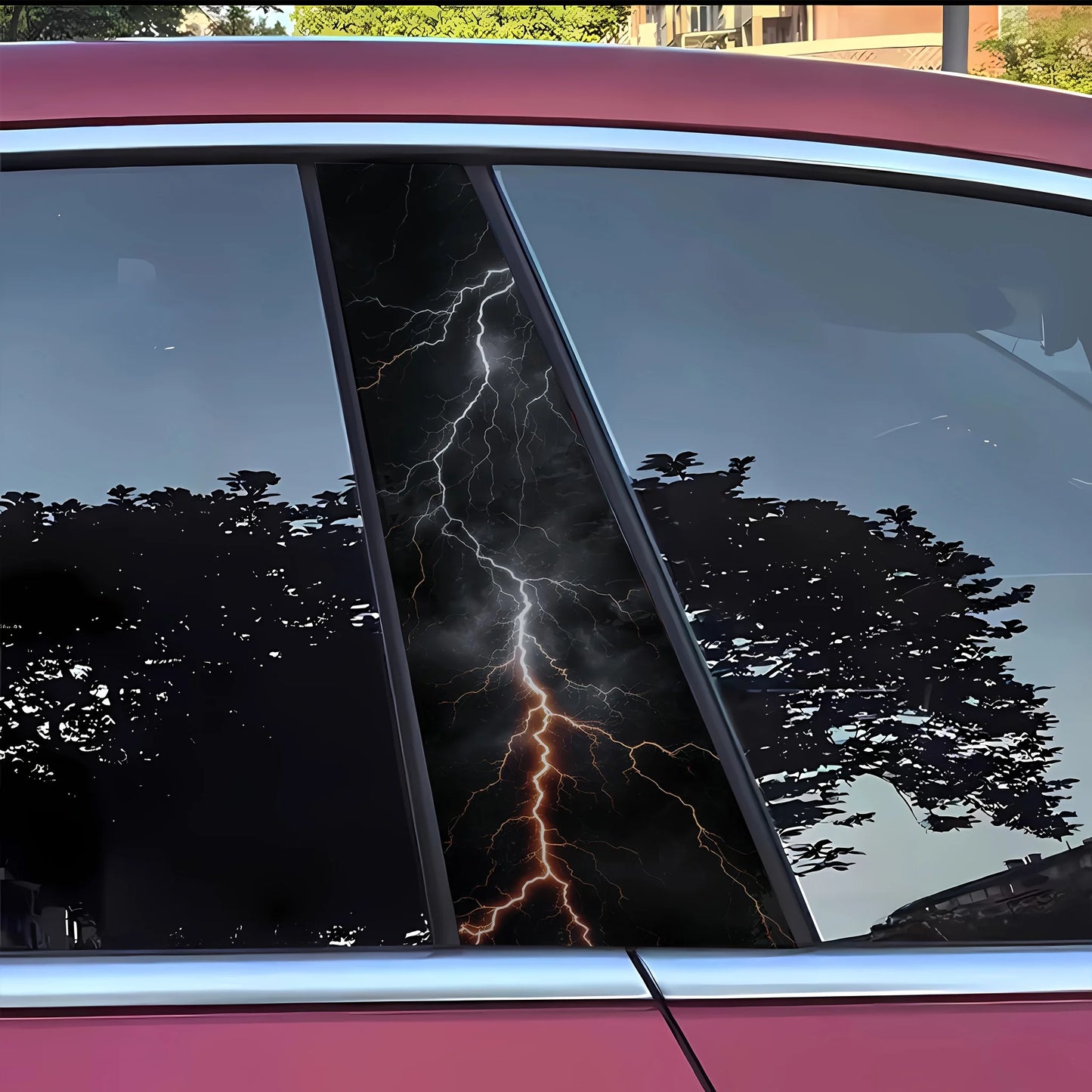 Pack of 2, car B-pillar decals, lightning patterns, car stickers, car accessories, door stickers