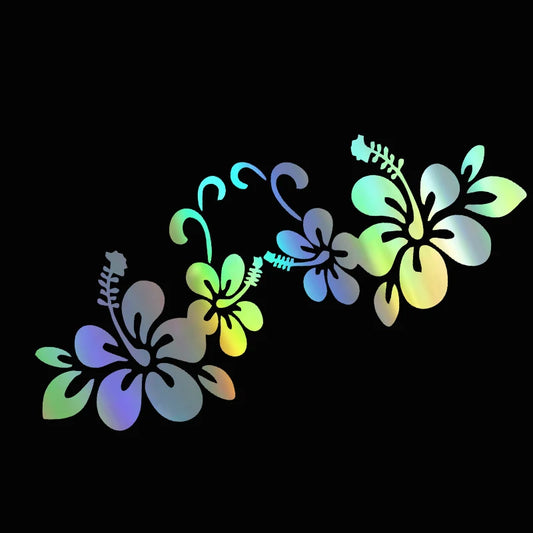 Car Sticker 20*8cm Flower Stickers Car Door Window  Reflective Laser Motorcycle Car Styling 3D Stickers