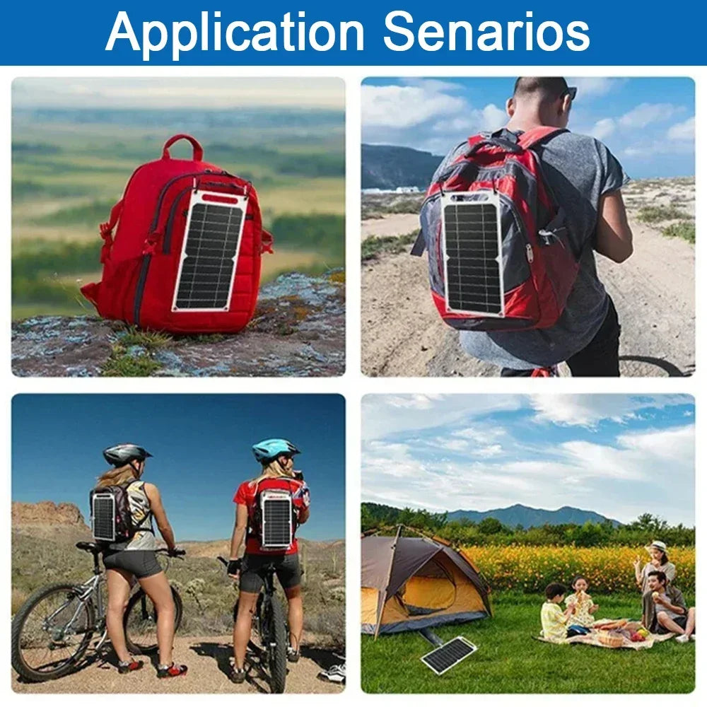 5V 35W Sunpower Portable Solar Panel With USB Safe Stabilize Charger For Phone Power Bank Outdoor Camping Home RV Gift Use
