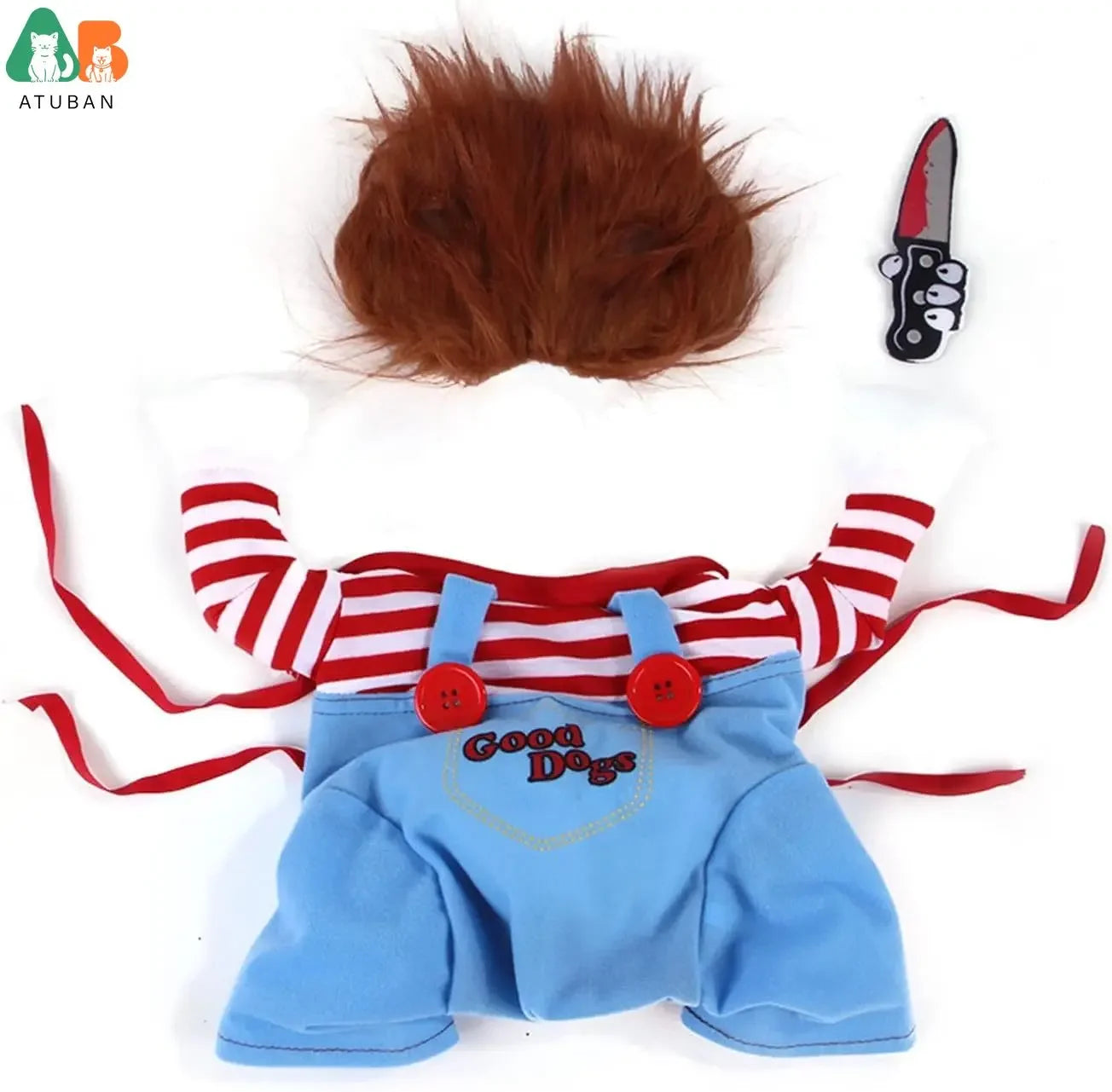 "Run for your lives", will be the call when you you take your dog for a walk wearing this funny Costume Dog Clothes Party Costume.  Available in 4 sizes.