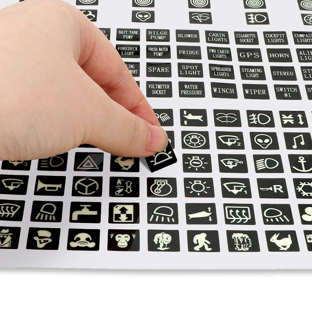 Luminous Car Sticker Instrument Panel Buttons Stickers PVC Truck Decoration Rocker Switch Label Circuit Decal