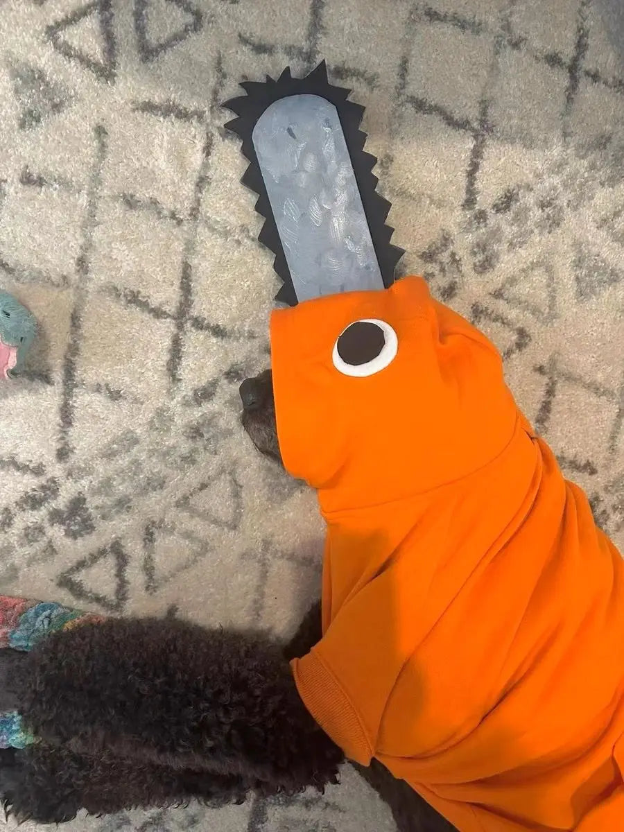 Chainsaw Pet Costume.  Terrify the neighbourhood cats on your next walk.