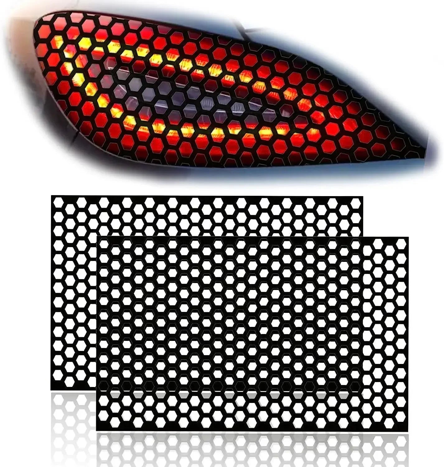 Car Honeycomb Stickers Car Stylish Tail Lights DIY Hollow Protector Decals Auto Rear Lamp Decoration Wrap Film Sticker