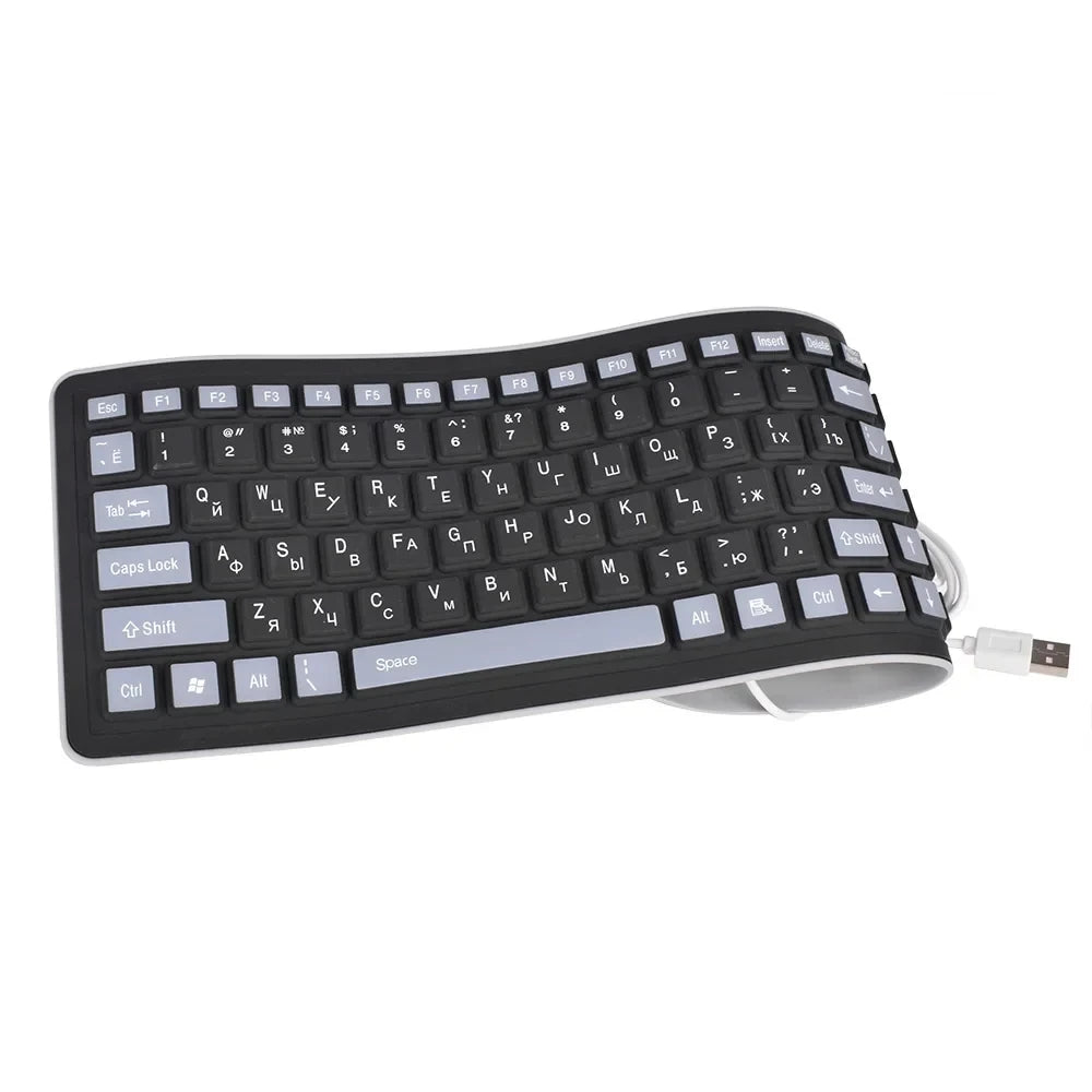 103 Keys English Language, flexible Silicon Keyboard, for Laptop Computers, PCs, Tablets
