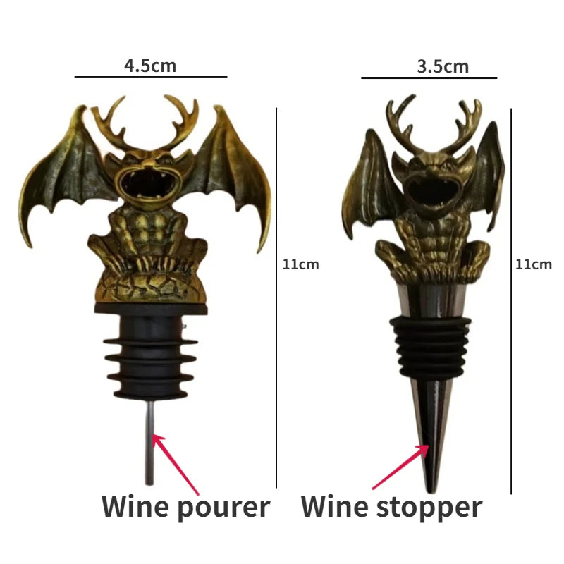 Retro Gargoyle Pourer Home Bar Restaurant Wine Mouth Interesting Wine Stopper Bottle Ornaments