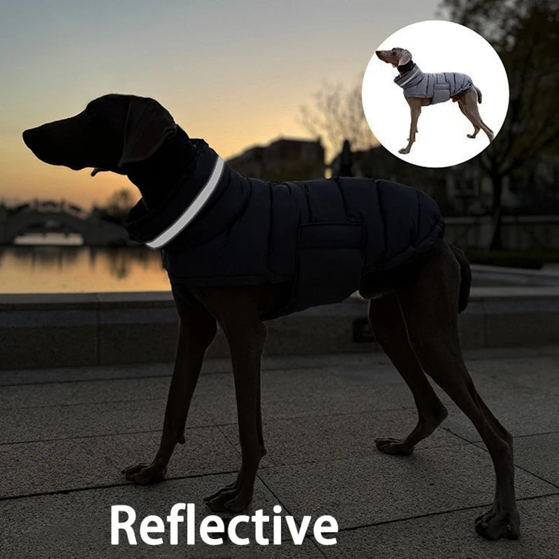 Keep your dog warm this winter with a Waterproof, Fleece Vest. Thickened material for real warmth.