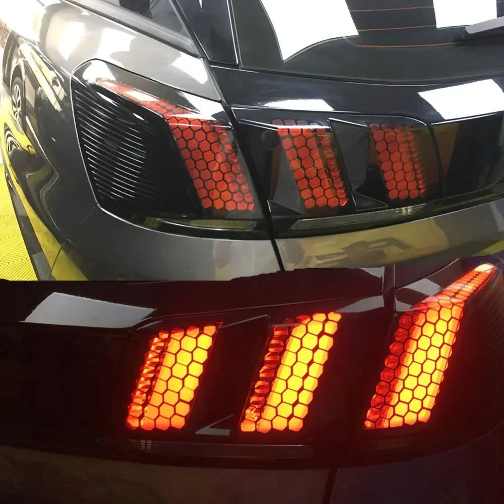 Car Honeycomb Stickers Car Stylish Tail Lights DIY Hollow Protector Decals Auto Rear Lamp Decoration Wrap Film Sticker